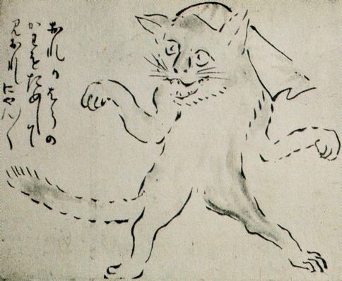 化け猫（与謝蕪村『蕪村妖怪絵巻』）